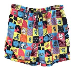 Reason Popeye Men’s 2X Swim Shorts cartoon beach party 6”.        ‎ S